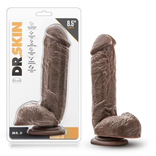 Dr. Skin - Mr. D. Dildo Met Zuignap 21 cm - Chocolate - PlayForFun