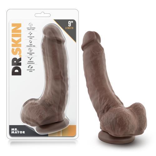 Dr. Skin - Mr. Mayor Dildo Met Zuignap 21 cm - Chocolate - PlayForFun