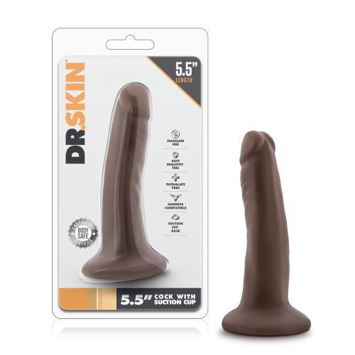 Dr. Skin - Realistische Dildo Met Zuignap 14 cm - Chocolate - PlayForFun