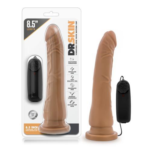 Dr. Skin - Vibrator Met Zuignap 21 cm - Mocha - PlayForFun