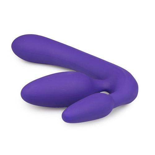 Drie Dubbele Voorbind Dildo - Paars - PlayForFun