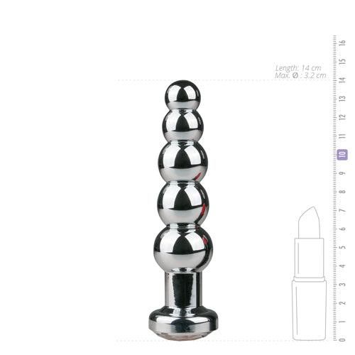 Dunne Geribbelde Buttplug Met Transparant Kristal - PlayForFun