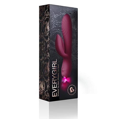 EveryGirl Rabbit Vibrator - Burgundy - PlayForFun