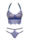 Flowlace Kanten 2-delige Bh Set - Blauw - PlayForFun