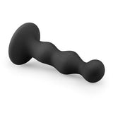 Geribbelde zwarte siliconen dildo - PlayForFun