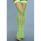 Hoge Nylon Visnetkousen - Neon Groen - PlayForFun