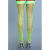 Hoge Nylon Visnetkousen - Neon Groen - PlayForFun