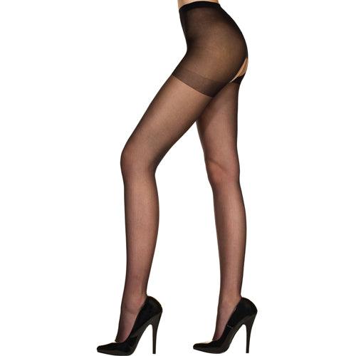 Klassieke Panty Met Open Kruis - Zwart - PlayForFun