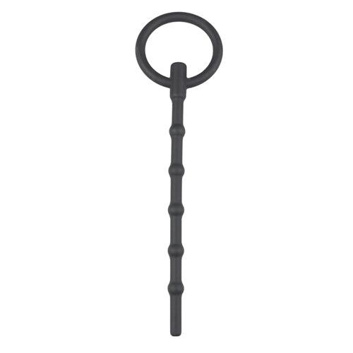 Lange Holle Dilator Met Grote Trekring - Zwart - PlayForFun