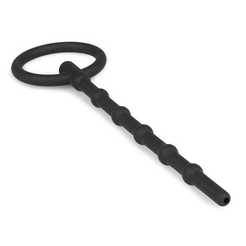 Lange Holle Dilator Met Grote Trekring - Zwart - PlayForFun