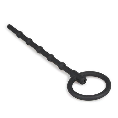 Lange Holle Dilator Met Grote Trekring - Zwart - PlayForFun