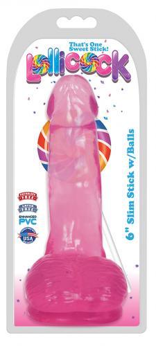 Lollicock - Dildo Slim Stick With Balls - Cherry Ice - 15.8 cm - PlayForFun