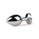 Metalen buttplug met roze kristal - zilverkleurig - PlayForFun