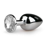 Metalen buttplug met transparante diamant - PlayForFun