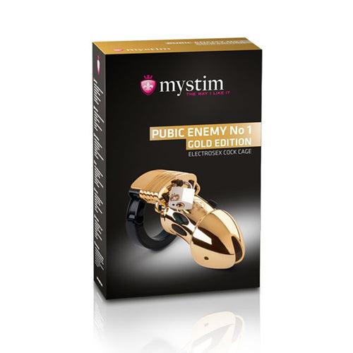 Mystim - Pubic Enemy No1 Cock Cage - Gold Edition - PlayForFun