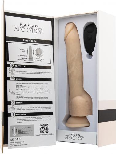 Naked Addiction - Realistische Stotende Dildo met Afstandsbediening - 23 cm - PlayForFun