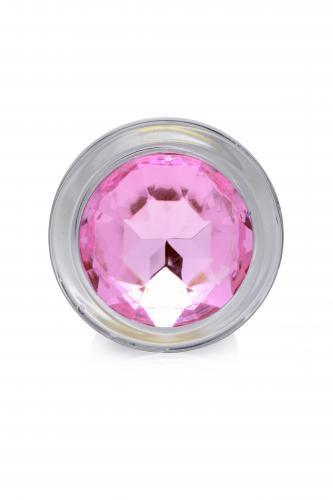 Pink Gem Anaalplug Van Glas Met Steentje - Large - PlayForFun