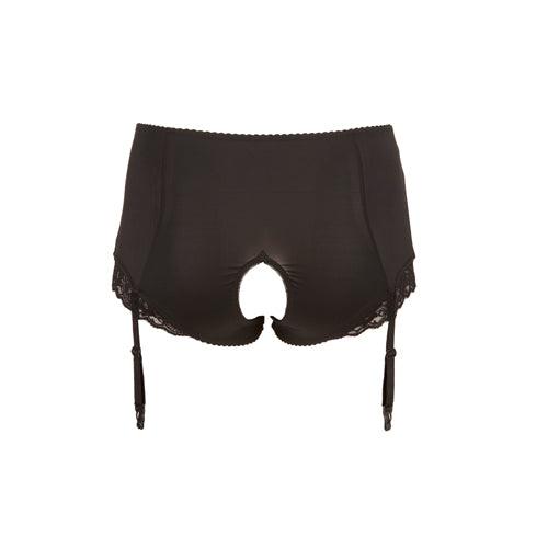 Plus Size Hoge Jarretelslip Met Open Kruis - PlayForFun