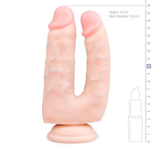 Realistische Dubbele Dildo Met Zuignap - 15 cm - PlayForFun