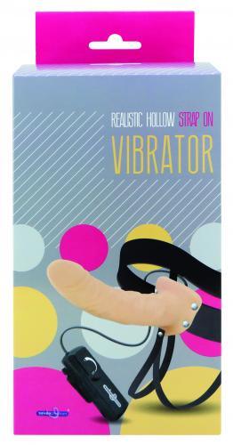 Realistische Holle Strap-On Vibrator - Huidkleur - PlayForFun