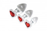 Red Heart Gem Anaalplug Set Van Glas - PlayForFun