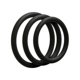 Set van 3 siliconen cockrings - Zwart - PlayForFun