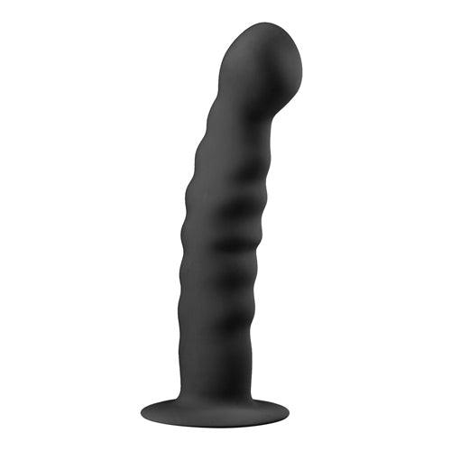 Siliconen dildo met zuignap - zwart - PlayForFun