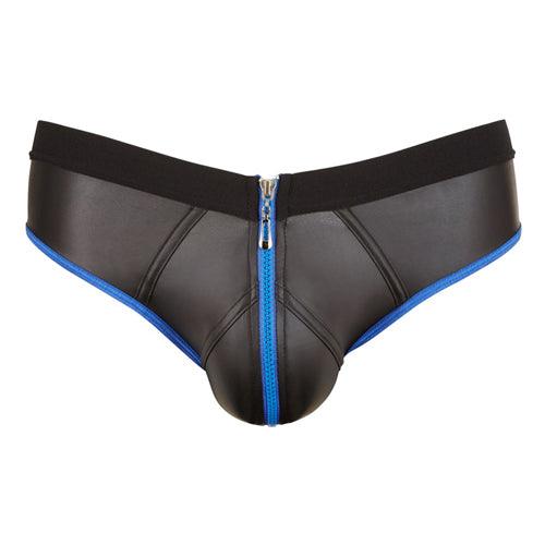 Slip Met Open Achterkant - Zwart/Blauw - PlayForFun