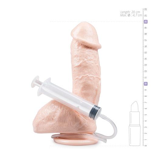 Spuitende Dildo Met Balzak - 13 cm - PlayForFun