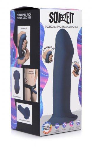 Squeeze-It Dikke Dildo - Blauw - PlayForFun