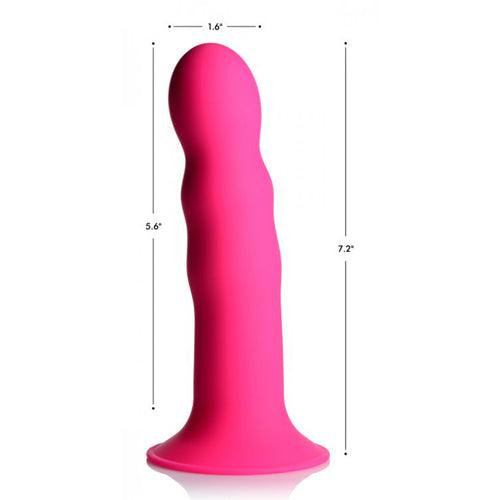 Squeeze-It Wavy Dildo - Roze - PlayForFun