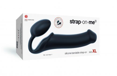 Strap On me - Strapless Voorbind Dildo - Maat XL - Zwart - PlayForFun