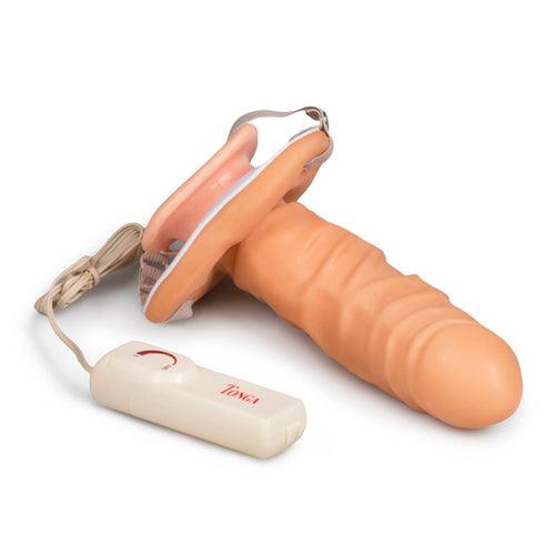 Strap-on Vibrerende Holle Penisverlenger - PlayForFun