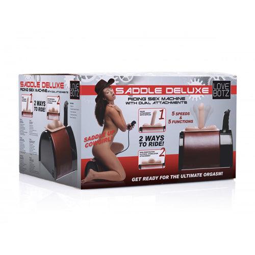 The Saddle Deluxe Sex Machine Met 2 Opzetstukken - PlayForFun