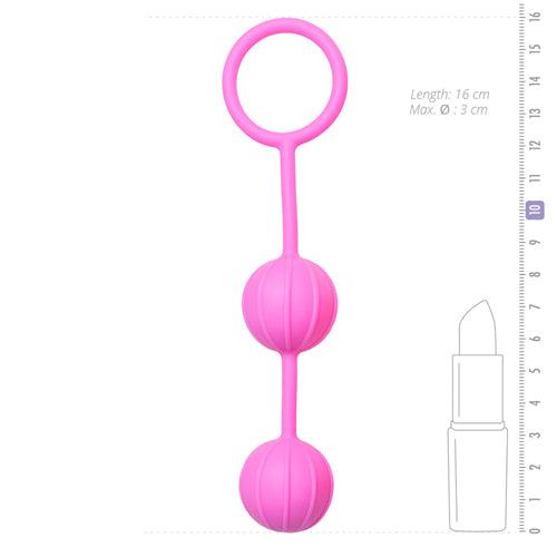 Vaginale Balletjes Verticale Ribbels - Roze - PlayForFun