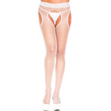 Visnet Panty Met Open Kruis - Wit - PlayForFun