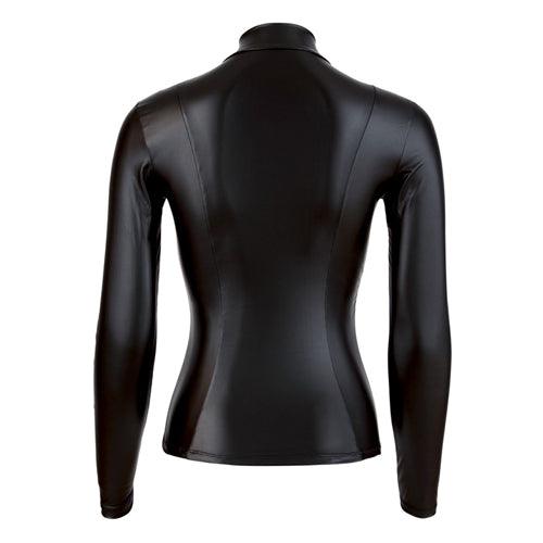 Wetlook Top Met Lange Mouwen En Rits - PlayForFun